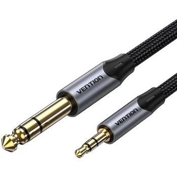 Vention Cotton Braided TRS 3.5mm Male to 6.5mm Male Audio Cable 1.5m Gray Aluminum Alloy Type (BAUHG)