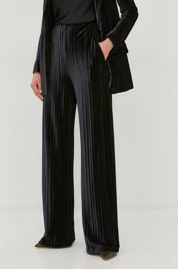 Kalhoty MAX&Co. dámské, černá barva, široké, high waist
