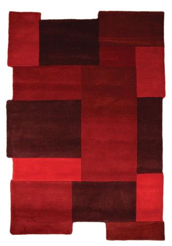 Flair Rugs koberce  150x240 cm Ručně všívaný kusový koberec Abstract Collage Red - 150x240 cm Červená