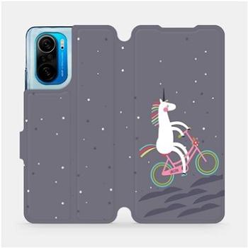 Flipové pouzdro na mobil Xiaomi Poco F3 - V024P Jednorožec na kole (5903516665846)
