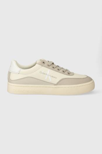 Sneakers boty Calvin Klein Jeans CLASSIC CUPSOLE LOW LACE LTH ML béžová barva, YW0YW01296