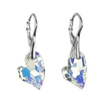 Silvego náušnice srdce Crystal AB se Swarovski Elements LSW125E