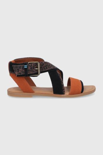 Kožené sandály Toms Sidney dámské, hnědá barva