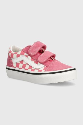 Dětské semišové tenisky Vans Old Skool růžová barva, VN000CYWCHL1