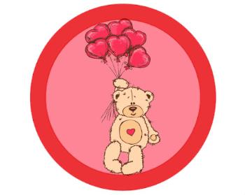 Samolepky zákaz - 5ks Medvídek s balónky