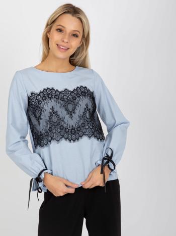 SVĚTLE MODRÁ HALENKA S KRAJKOU LK-BZ-506877.15X-LIGHT BLUE Velikost: 38