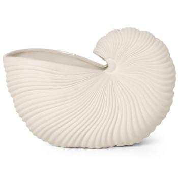 Květináč SHELL POT 31 cm, bílá, kamenina, ferm LIVING