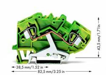 Svorka ochranného vodiče WAGO 782-607, osazení: Terre, pružinová svorka, 8 mm, zelená, žlutá, 25 ks