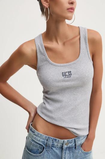 Top Guess Jeans dámský, šedá barva, W4BP43 KA0H1