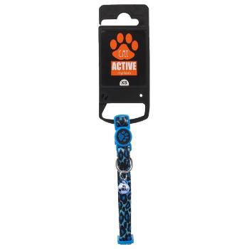 Obojek Active Cat nylon XS leopard modrý 1x19-31cm