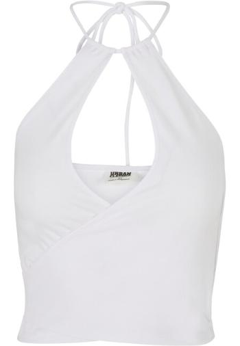 Urban Classics Ladies Short Wraped Neckholder Top white - 4XL