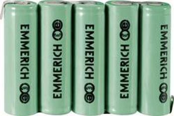 Akupack Ni-MH 5 AA pájecí špička ve tvaru Z Emmerich 255057, 1500 mAh, 6 V, pájecí kontakty