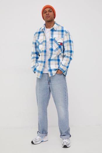 Bunda Tommy Jeans pánská, bílá barva, přechodná