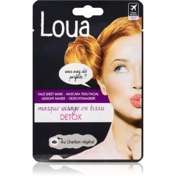 Loua Detox Face Mask čisticí plátýnková maska s aktivním uhlím 23 ml