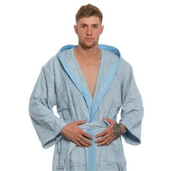 Interkontakt Pánský župan s kapucí 07 Blue Grey XXL (8596546011560)