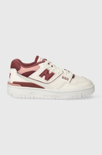 Kožené sneakers boty New Balance BBW550DP bílá barva