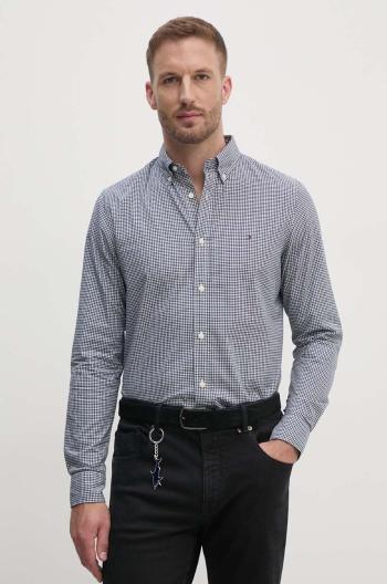 Bavlněná košile Tommy Hilfiger tmavomodrá barva, slim, s límečkem button-down, MW0MW34570