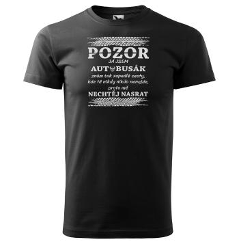 Tričko Pozor, autobusák – pánské (Velikost: 5XL, Barva trička: Černá)