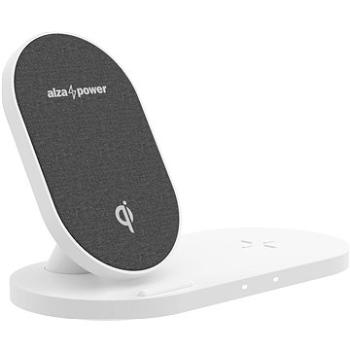 AlzaPower WC200 Wireless Dual Fast Charger bílá (APW-WC200W)