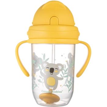 canpol babies Exotic Animals Cup With Straw hrnek s brčkem Yellow 270 ml