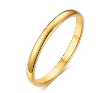 Ziskoun Decentní prsten Classic z chirurgické oceli - zlatý SR176 Velikost: 10