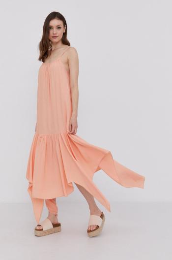 Šaty Answear Lab oranžová barva, midi, áčkové