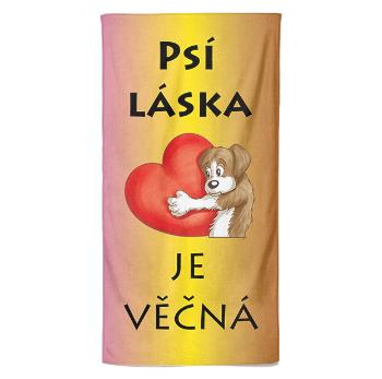 Osuška Psí láska je věčná (Velikost osušky: 100x170cm)