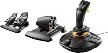 Joystick k leteckému simulátoru Thrustmaster T16000M FCS Flight Pack USB PC černá vč. pedálů , vč. posuvných regulátorů