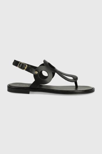 Kožené sandály Sisley dámské, černá barva