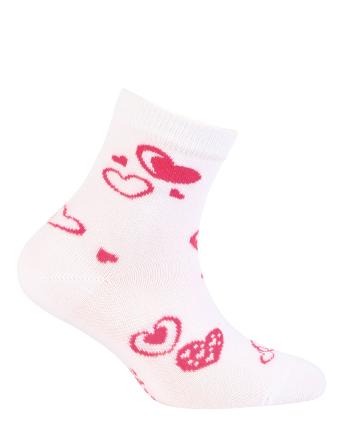 Dívčí ponožky se vzorem GATTA SRDÍČKA bílé Velikost: 21-23