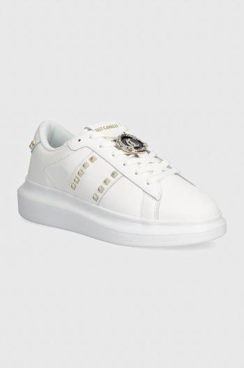 Kožené sneakers boty Just Cavalli bílá barva, 77RA3SB3