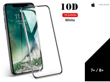 Ziskoun Tvrzené sklo 10D Full cover pro Iphone 7+/ 8+ 0,3mm -bílá TVSK18