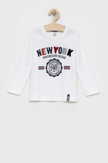 Dětská bavlněná košile s dlouhým rukávem Birba&Trybeyond bílá barva, s aplikací