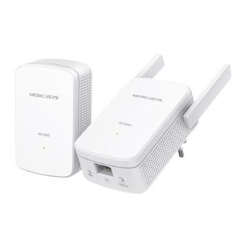 TP-LINK MERCUSYS MP510 AV1000 Gigabit Powerline WiFi Kit: MP510 + MP500 1000Mbps N300 Broadcom CPU HomePlug AV2 1x Gigabit Port, MP510 KIT