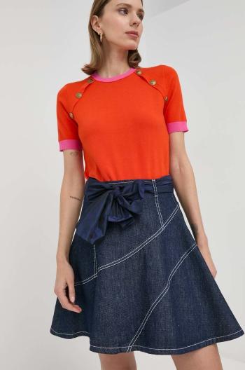 Džínová sukně MAX&Co. tmavomodrá barva, mini, áčková