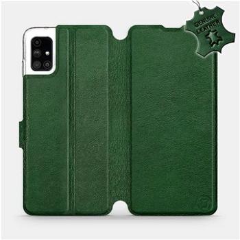 Flipové pouzdro na mobil Samsung Galaxy M51 - Zelené - kožené -   Green Leather (5903516365807)
