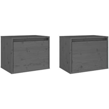 Shumee Nástěnné 2 ks šedé 45×30×35 cm masivní borové dřevo, 813440 (813440)