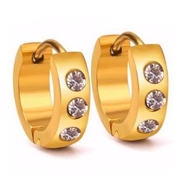 Šperky4U Zlacené ocelové náušnice - kroužky - OPN1347-GD