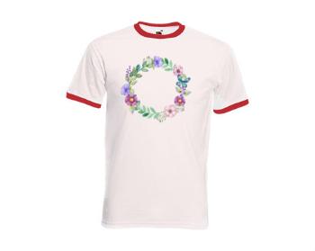 Pánské tričko s kontrastními lemy Květinový rámeček