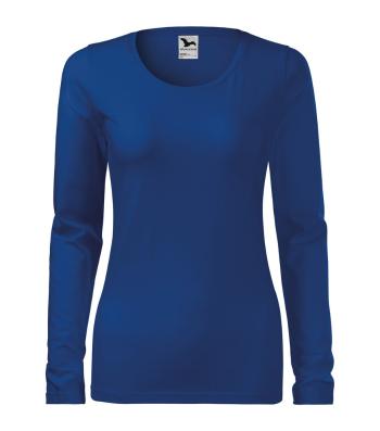 MALFINI Dámské tričko s dlouhým rukávem Slim - Královská modrá | S