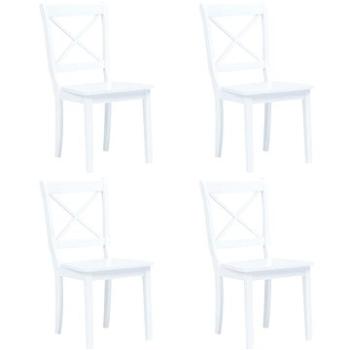 Jídelní židle 4 ks bílé masivní kaučukovník (247357)
