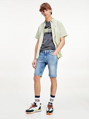 Tommy Hilfiger Tommy Jeans pánské světle modré džínové kraťasy SCANTON SLIM DENIM SHORT HLBS