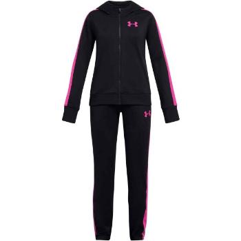 Under Armour KNIT HOODED TRACKSUIT Dívčí tepláková souprava, černá, velikost