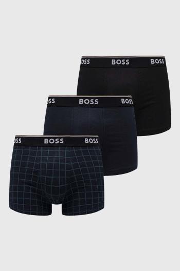Boxerky BOSS 3-pack pánské, tmavomodrá barva