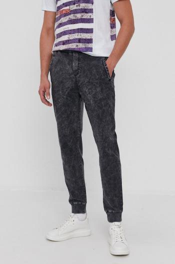 Kalhoty Desigual pánské, šedá barva, hladké