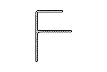 Počáteční a koncový hliníkový profil F 9363, 40x57x6000 mm, pro podkladový profil P9552, TWINSON Černý hliníkový profil