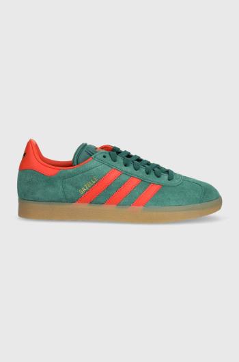 Semišové sneakers boty adidas Originals Gazelle zelená barva, IG6200