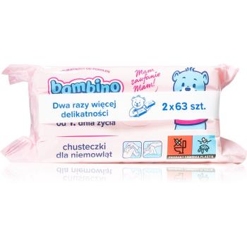 Bambino Baby Wet Wipes dětské jemné vlhčené ubrousky 2x63 ks