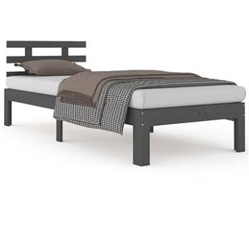 Rám postele šedý masivní dřevo 90 × 200 cm, 814741 (814741)
