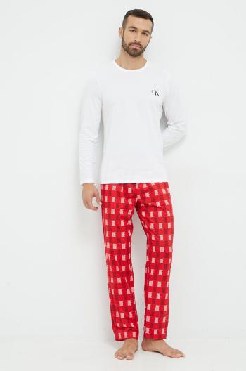 Pyžamo Calvin Klein Underwear červená barva, s potiskem